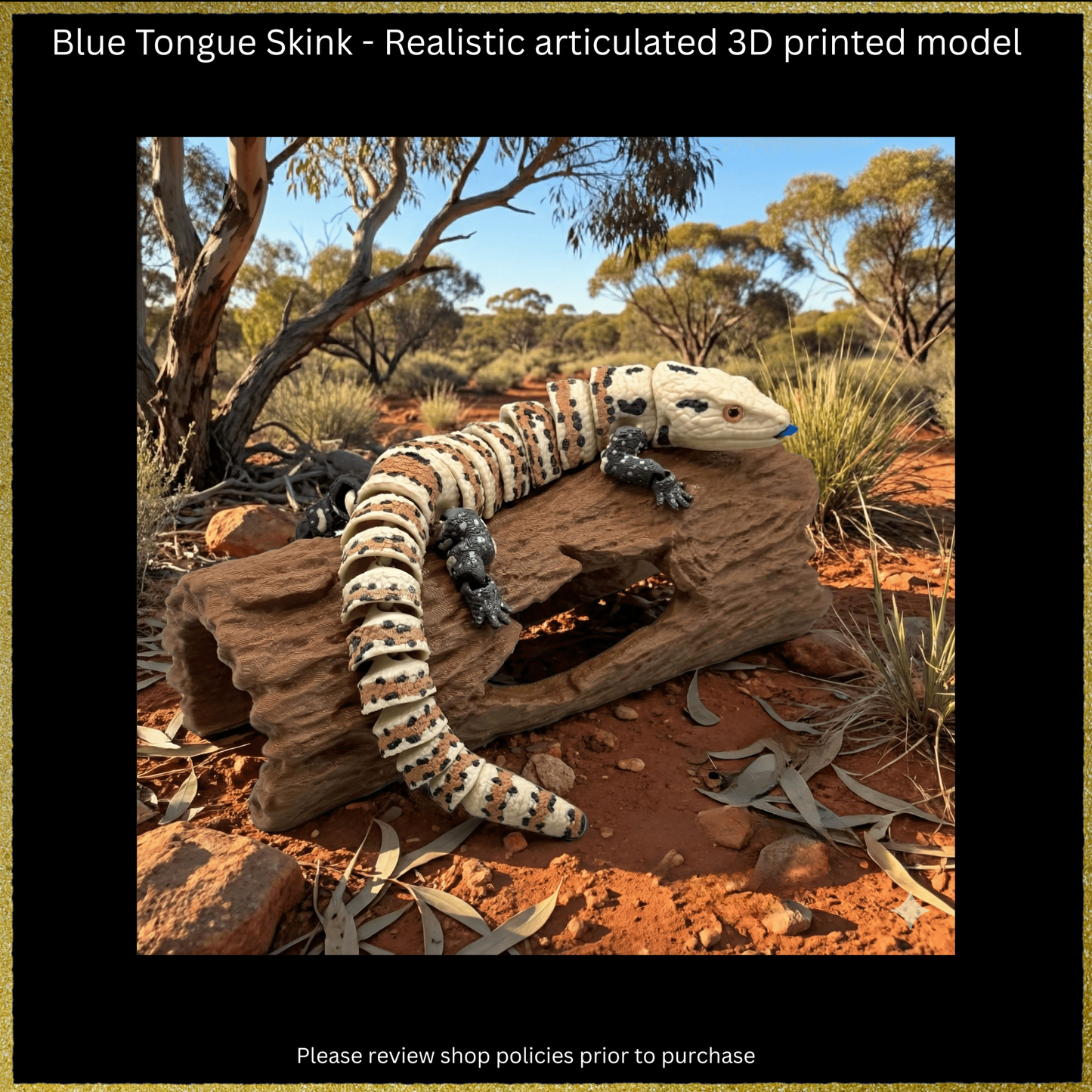 Realistic Filament Blue Tongue Skink