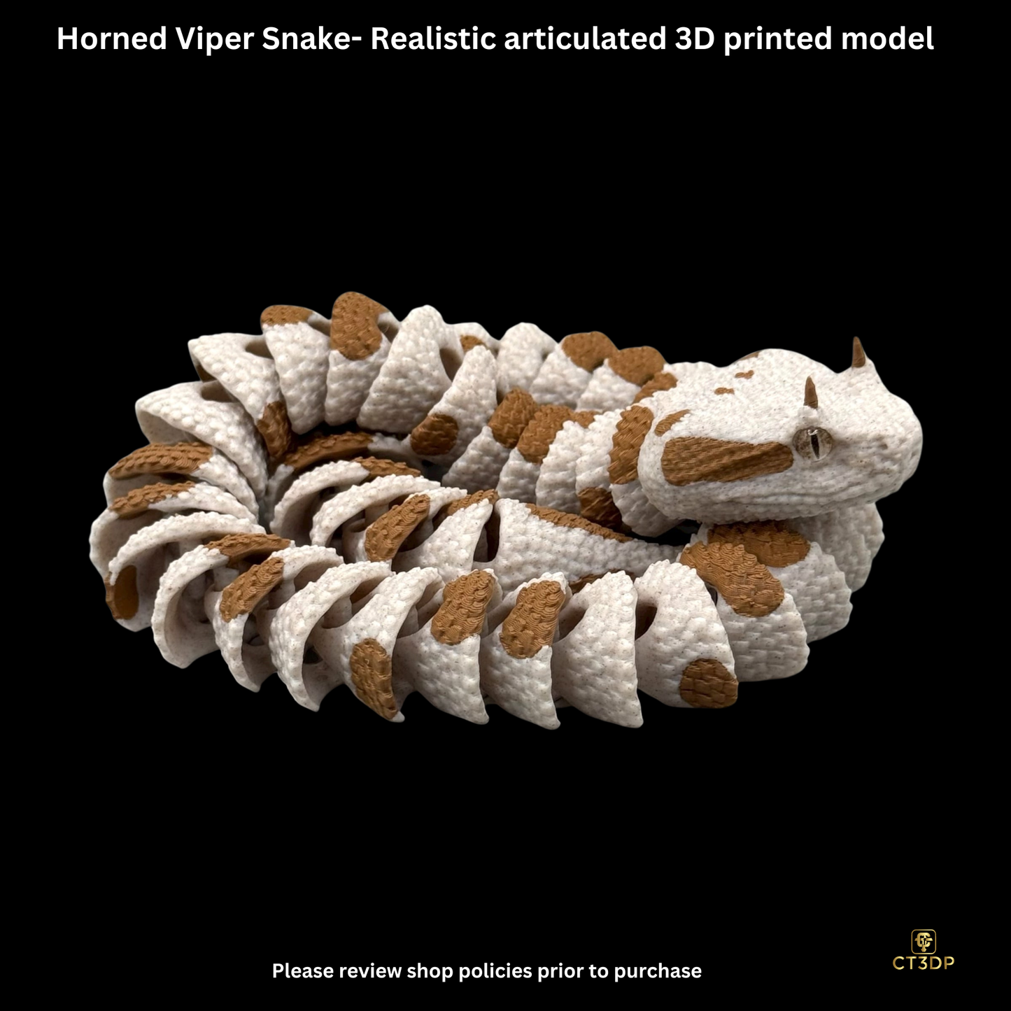 Realistic Filament Horned Viper Snake