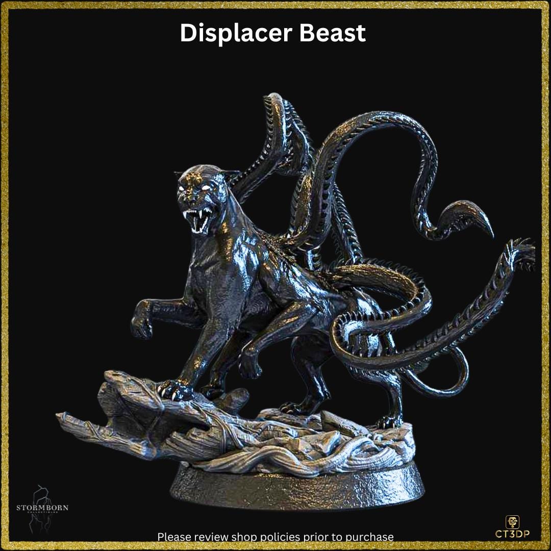 Displacer Beast Miniature: 3D Printed Resin, Sci-Fi Fantasy Model