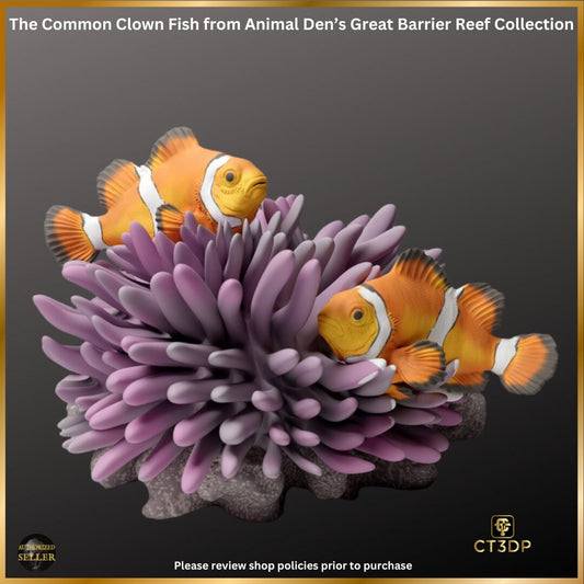 The Common Clown Fish from the Great Barrier Reef collection by Animal Den Miniatures- Superb detail