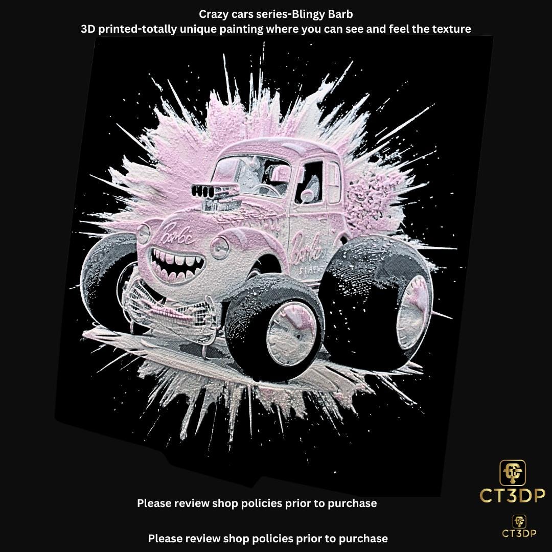 Crazy Cars - Here is Bling Barb-Super cool 3D printed picture of yet another iconic car