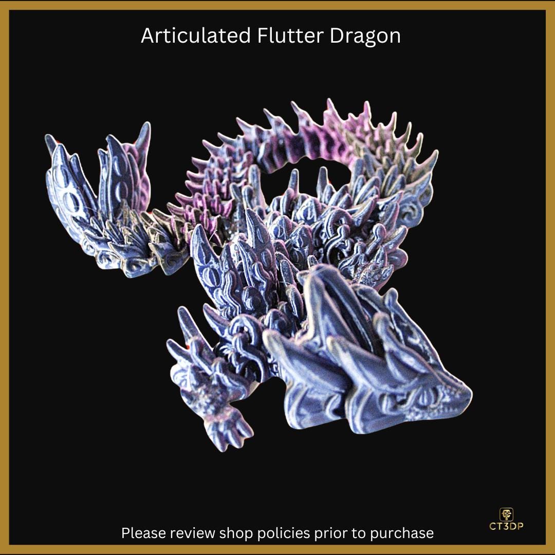 Articulated Flutter Dragon: Tricolour 3D Printed Model