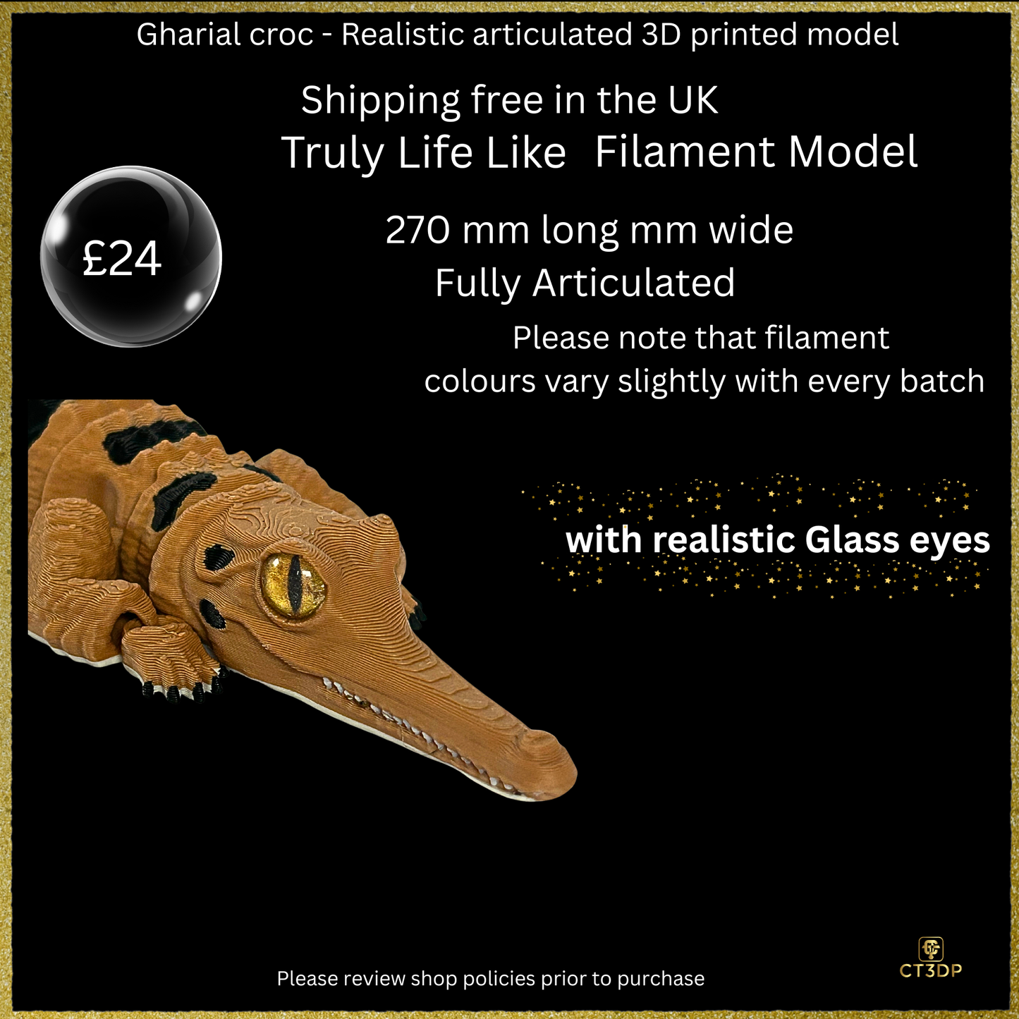 Realistic Filament Gharial Crocodile