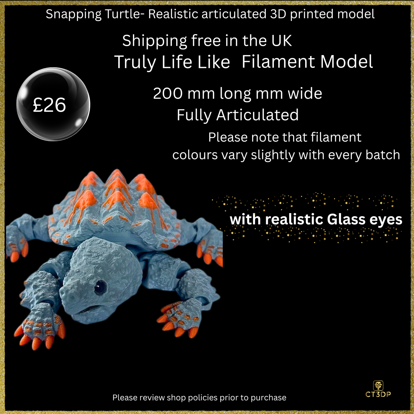 Realistic Filament Snapping Turtle