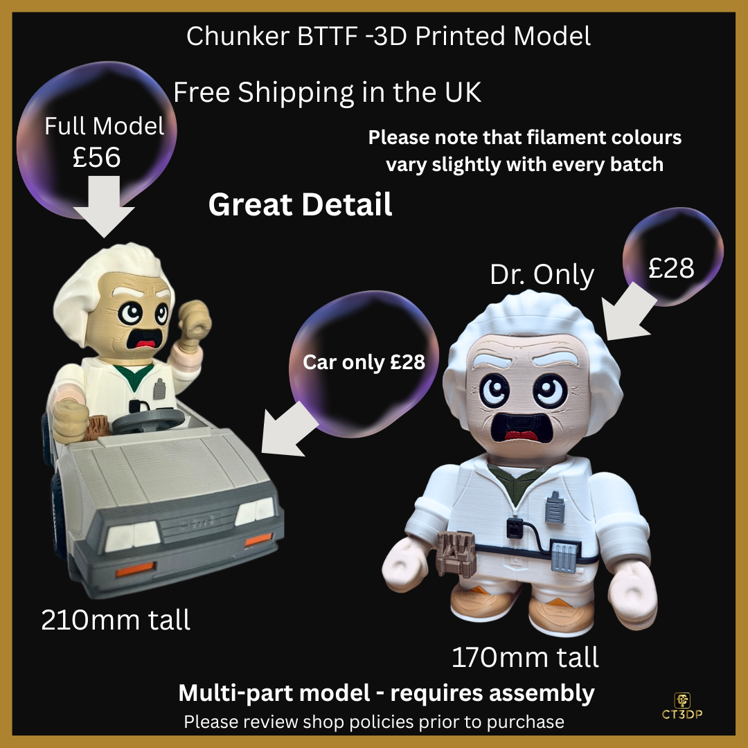 Chunkorer - DeLorean Coloured 3D Printed