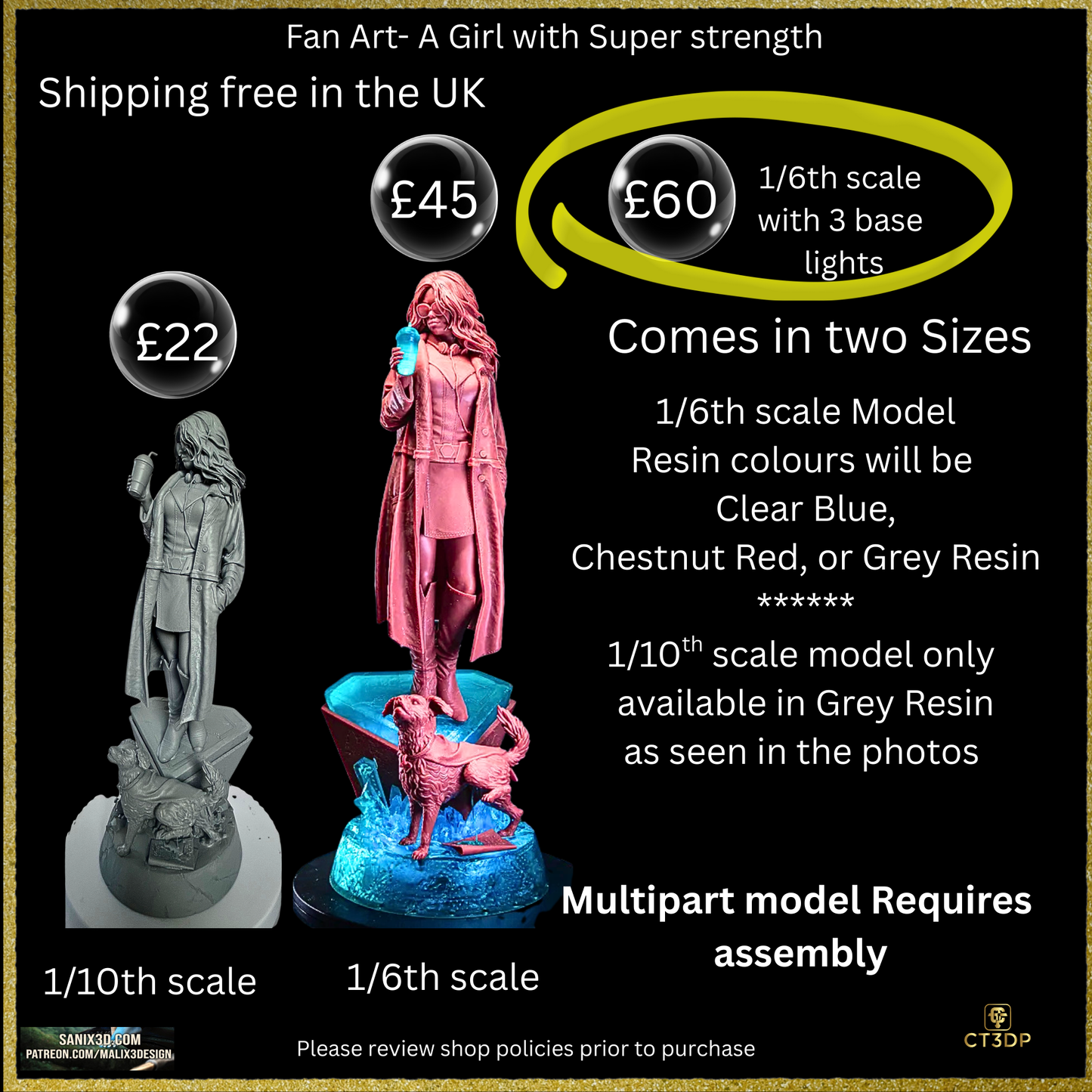 Fan Art Supergirl- 3D Printed Resin Model