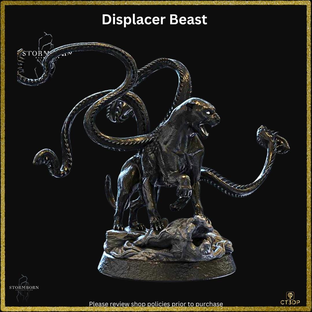 Displacer Beast Miniature: 3D Printed Resin, Sci-Fi Fantasy Model