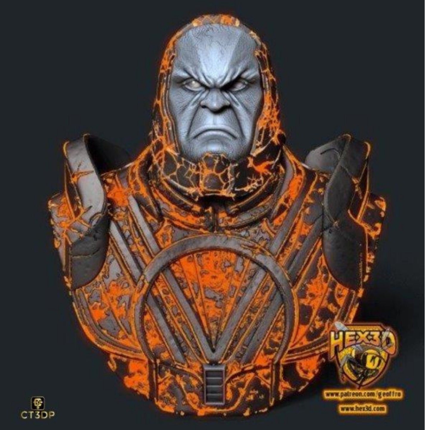 Darkseid Bust with Stand by HEX3D