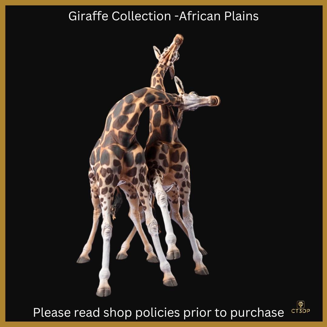 3D Giraffe Miniature Collection: African Animal Den Models