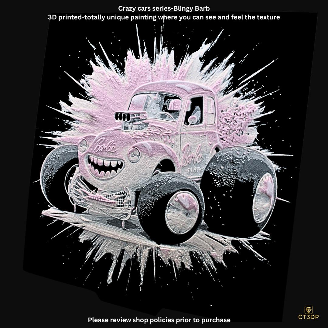 Crazy Cars - Here is Bling Barb-Super cool 3D printed picture of yet another iconic car
