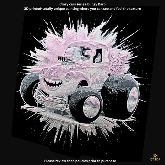 Crazy Cars - Here is Bling Barb-Super cool 3D printed picture of yet another iconic car
