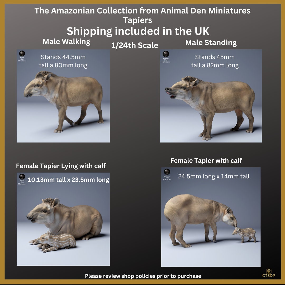 Tapir Miniature Set: Amazonian Animal Den Collection
