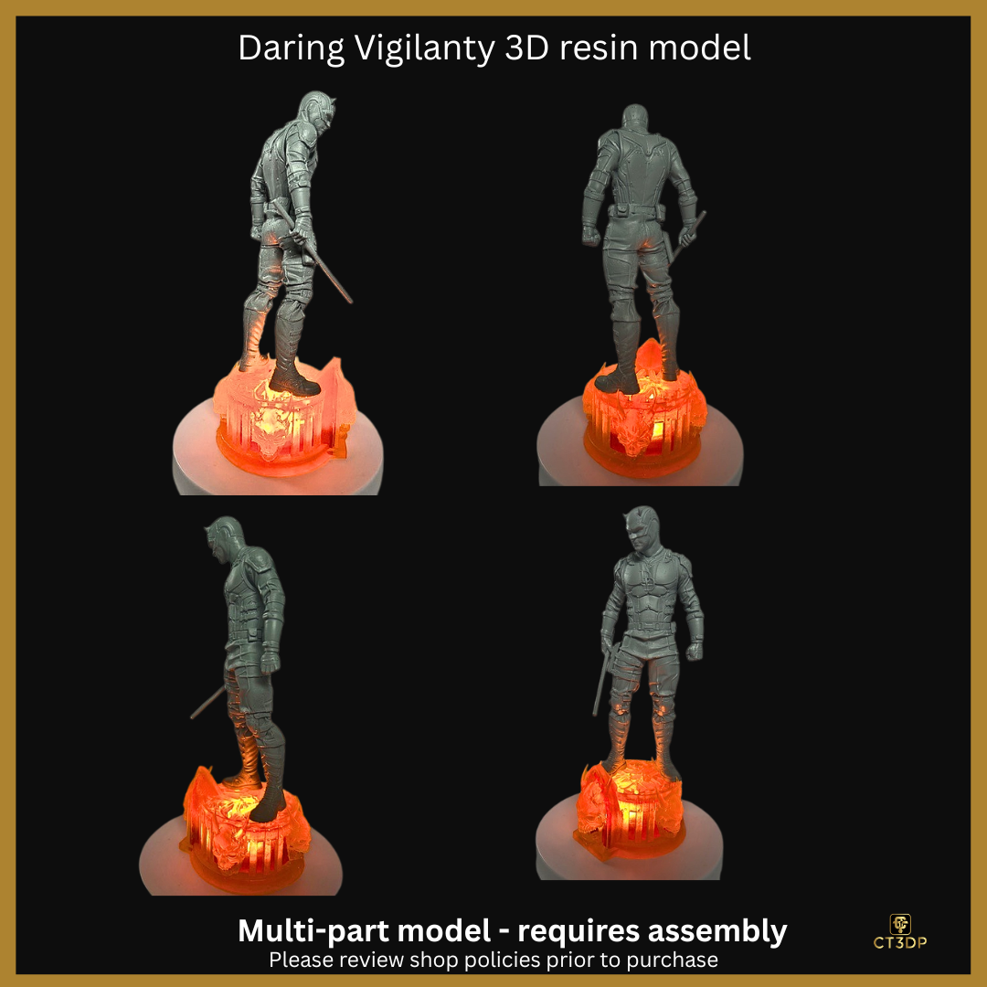 Fan Art Daredevil- 3D Printed Resin Model