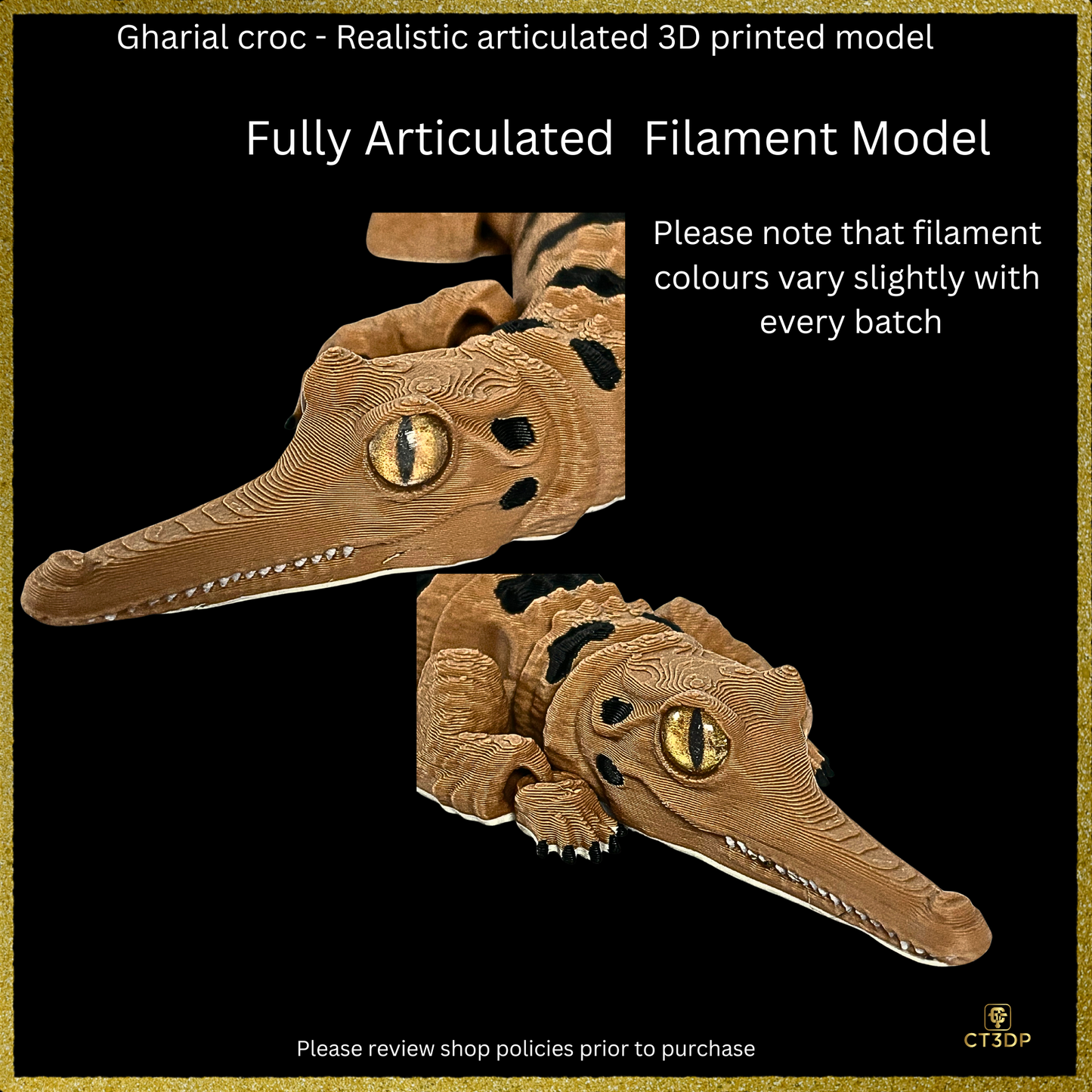 Realistic Filament Gharial Crocodile