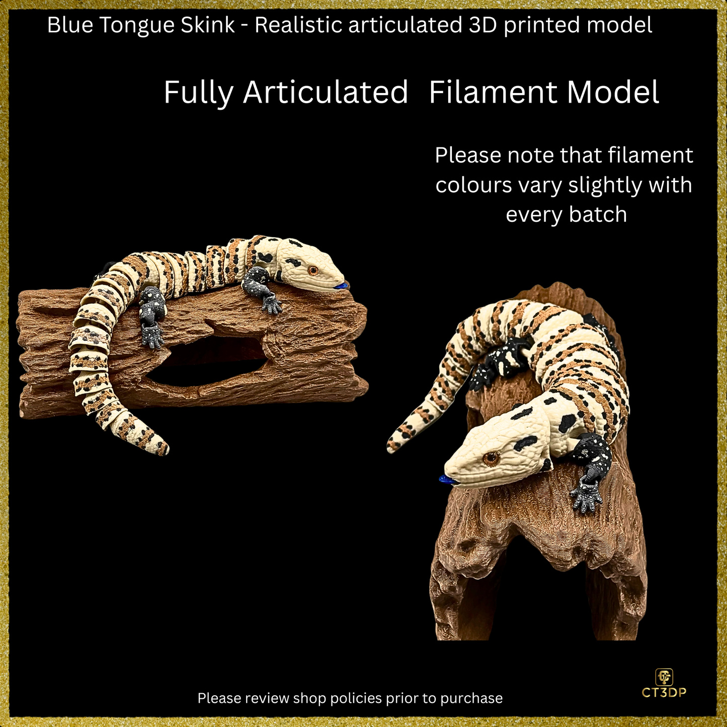 Realistic Filament Blue Tongue Skink