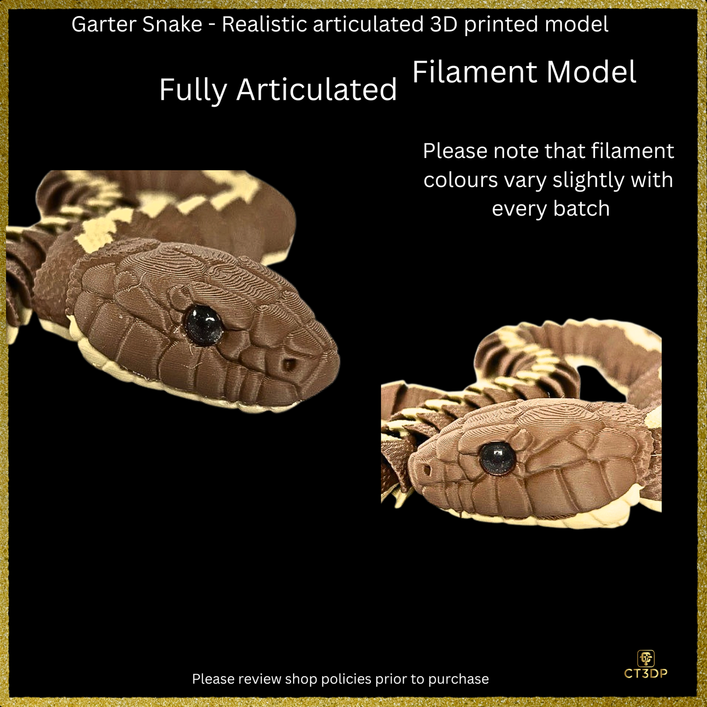 Realistic Filament Garter Snake