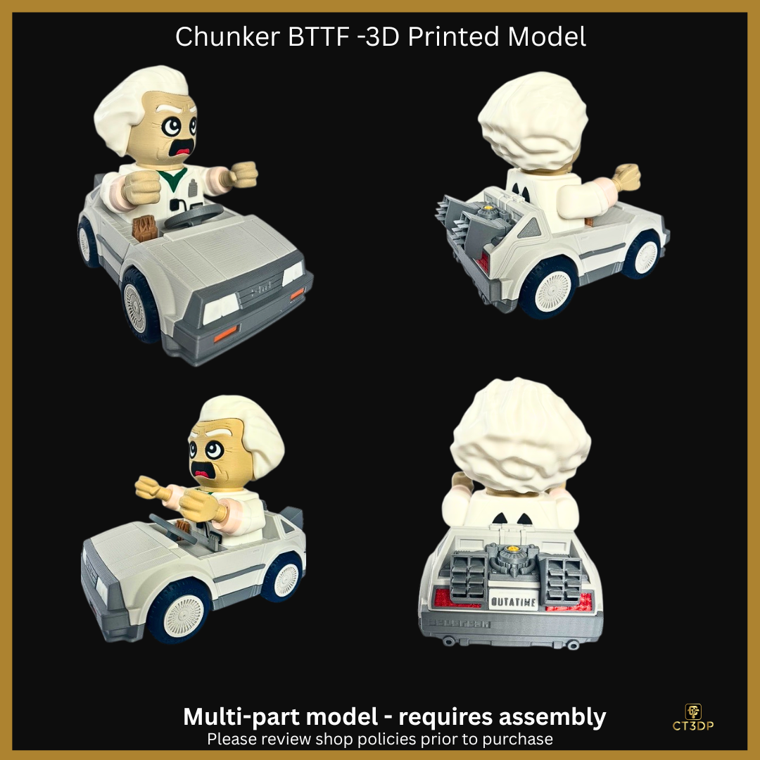 Chunkorer - DeLorean Coloured 3D Printed