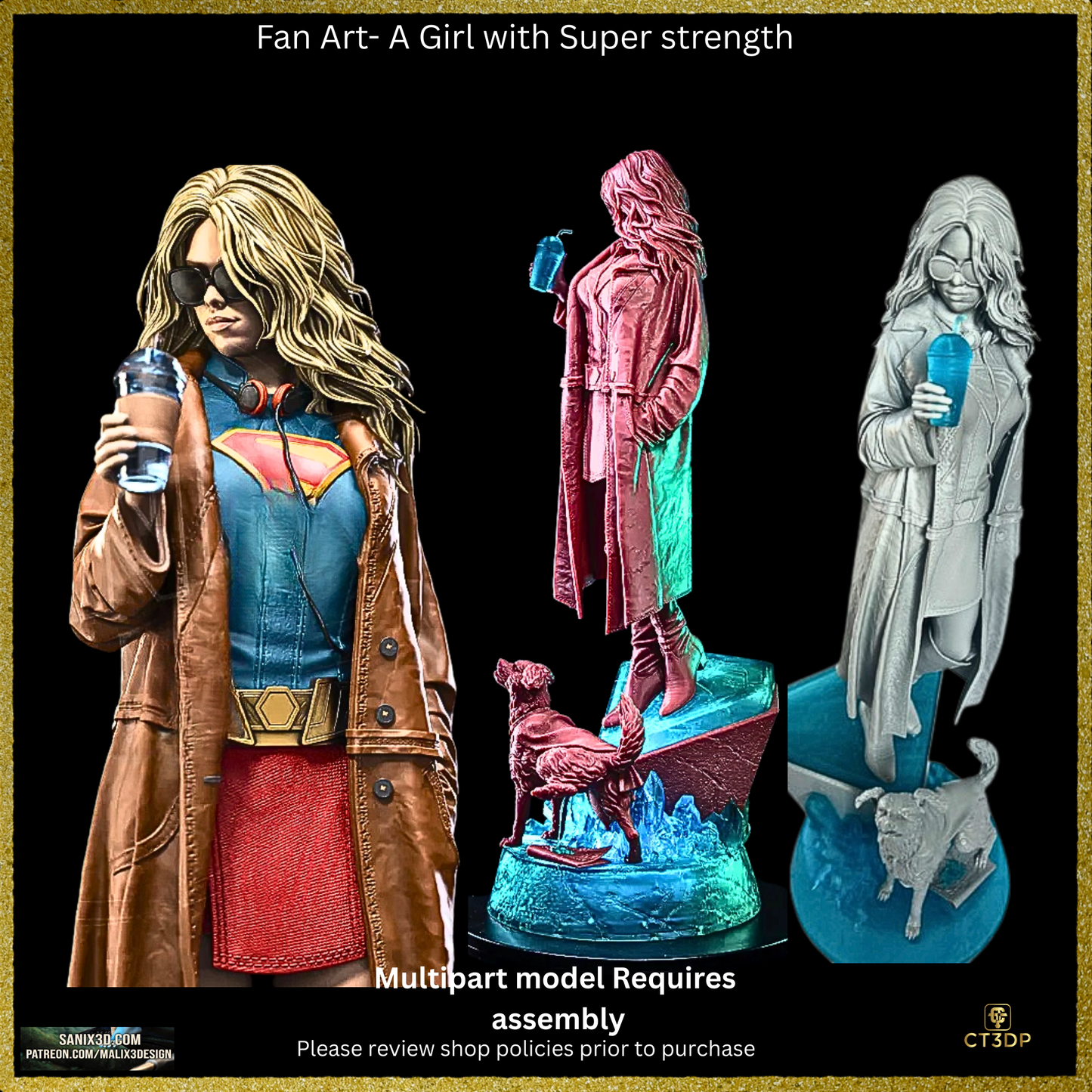 Fan Art Supergirl- 3D Printed Resin Model