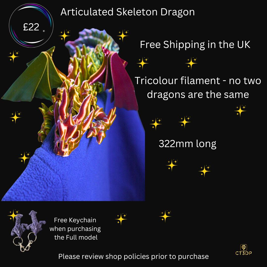 Articulated Skeleton Dragon - Tricolour Filament