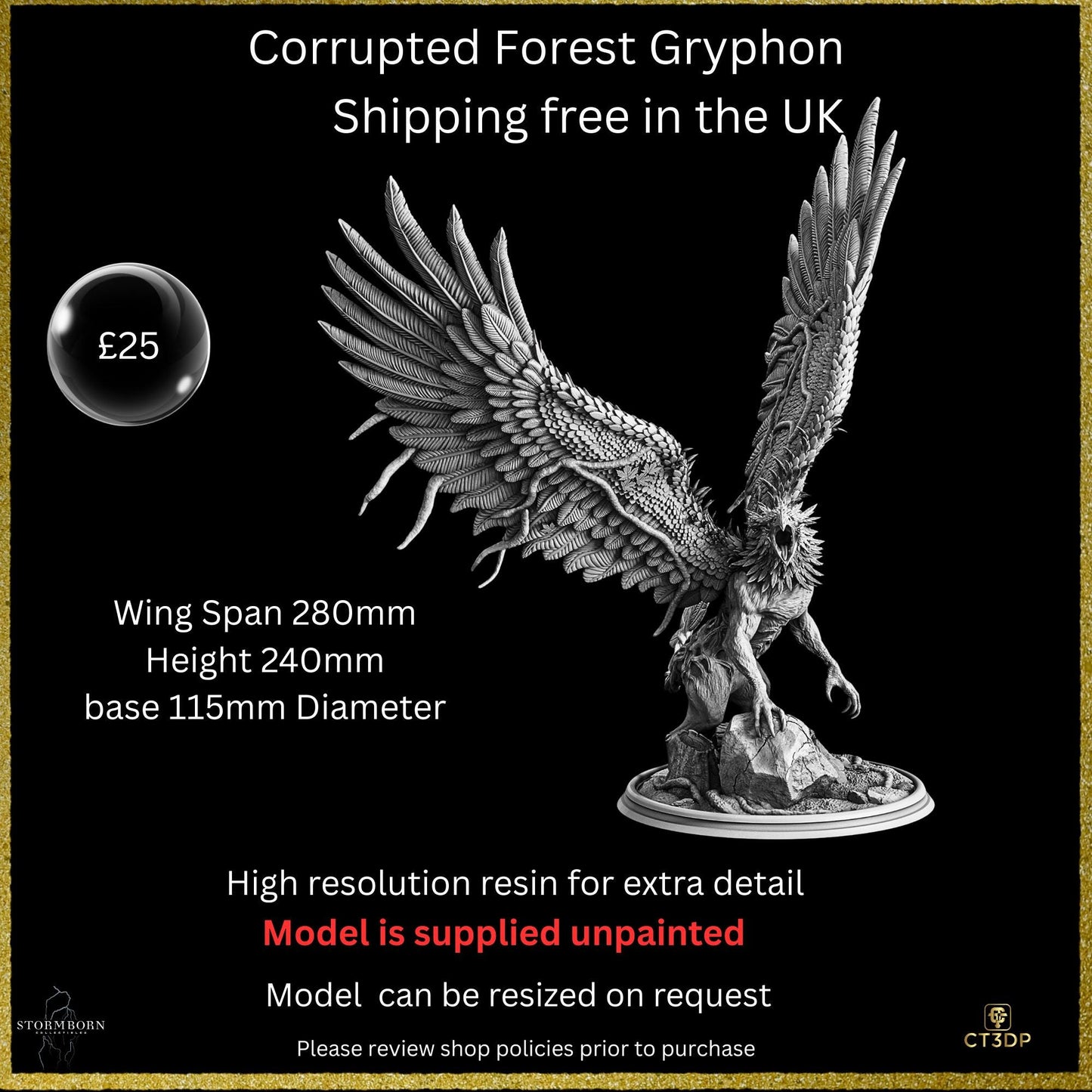 A Corrupted Forest Gryphon - A superbly detailed model. The model captures the very essence of this mythical creature
