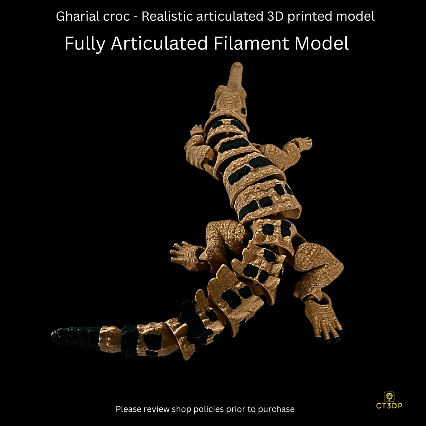 Realistic Filament Gharial Crocodile