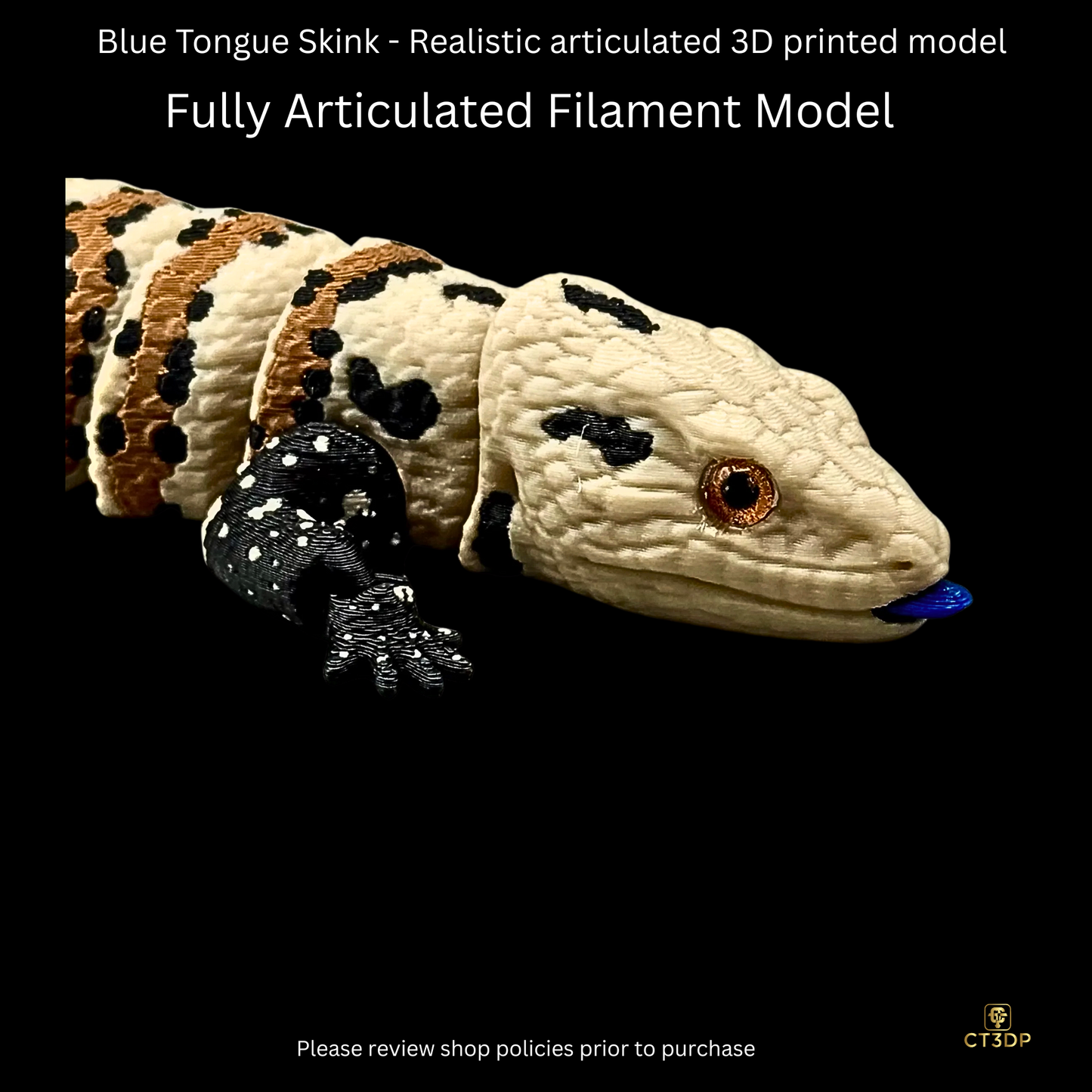 Realistic Filament Blue Tongue Skink