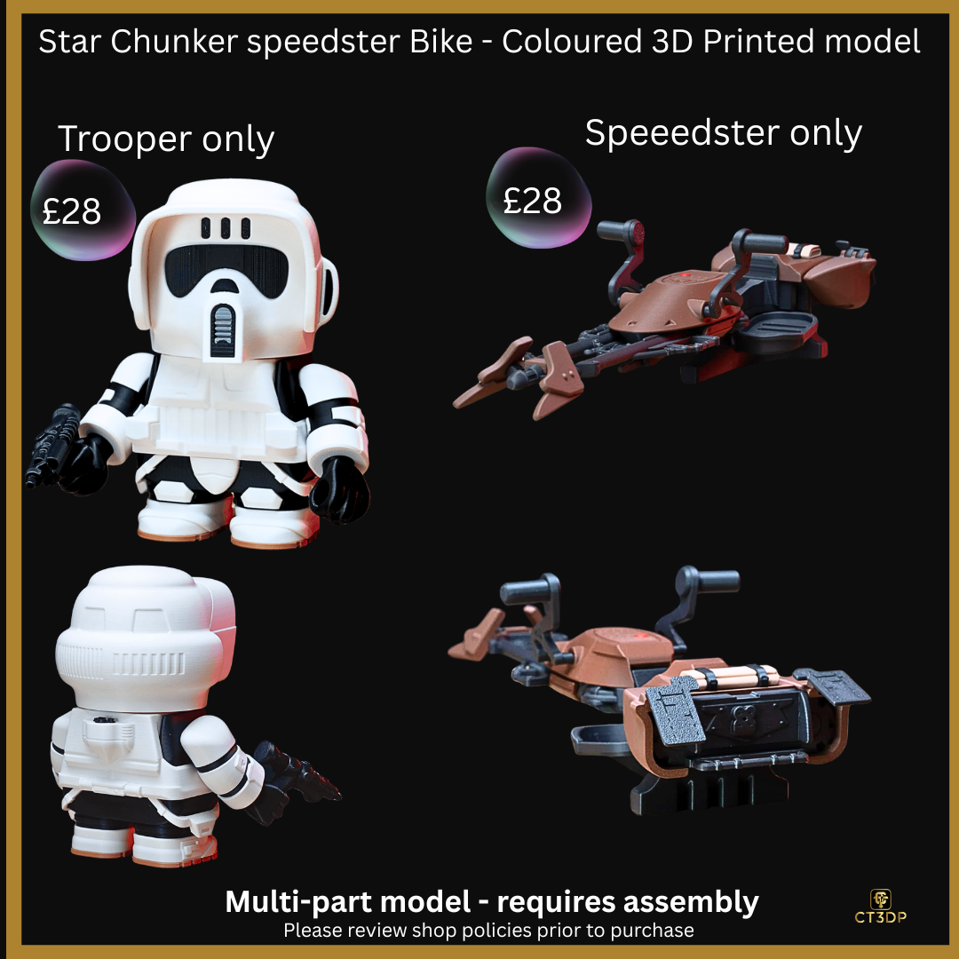 Chunkorer Star Speedster Bike - Coloured 3D Printed Model