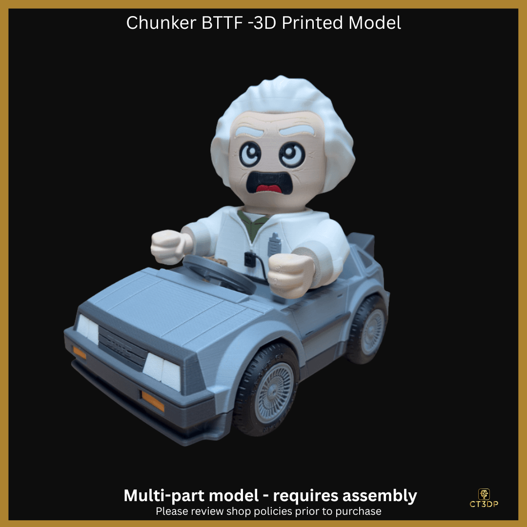 Chunkorer - DeLorean Coloured 3D Printed