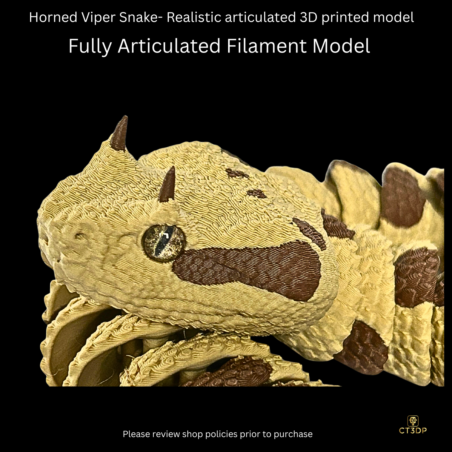 Realistic Filament Horned Viper Snake