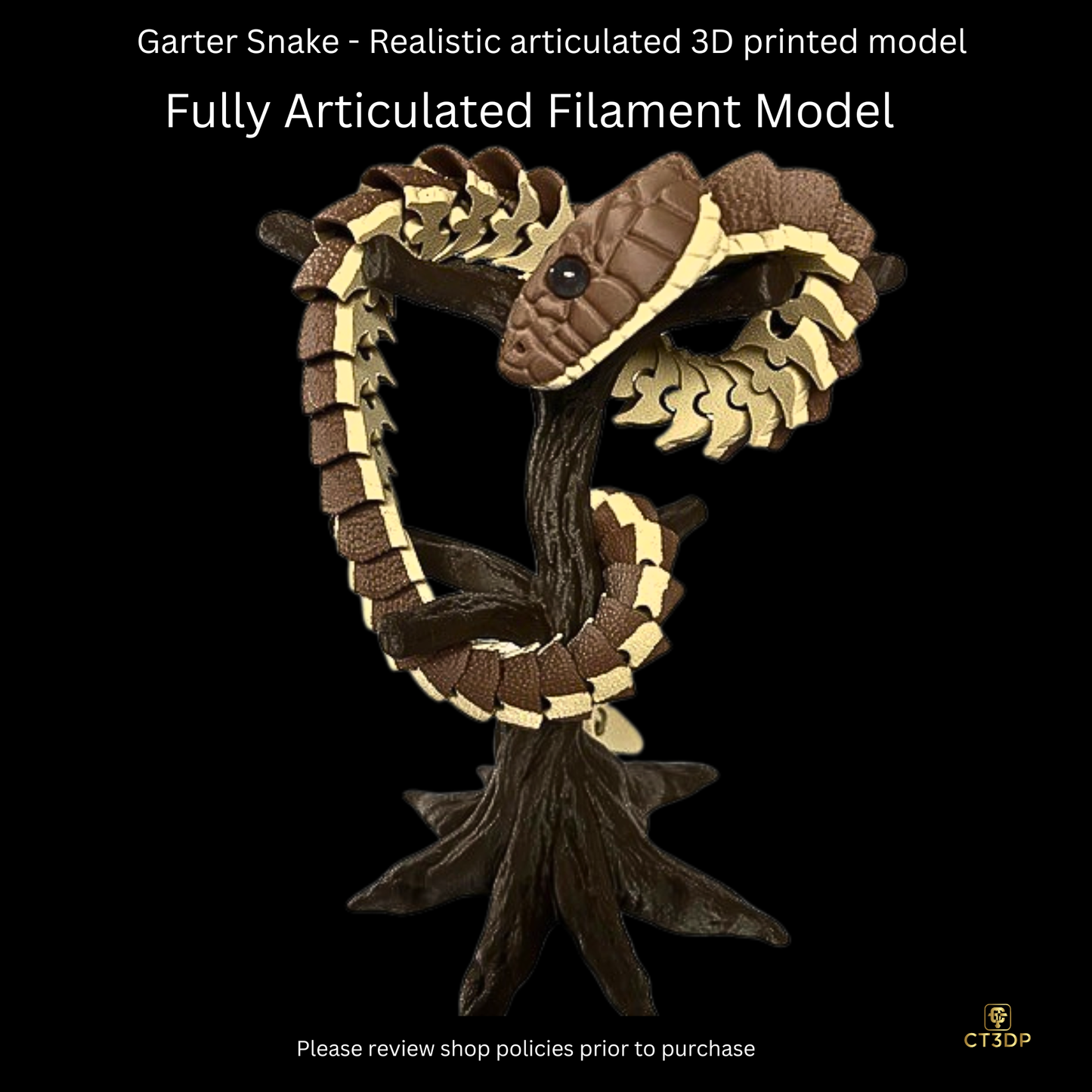 Realistic Filament Garter Snake