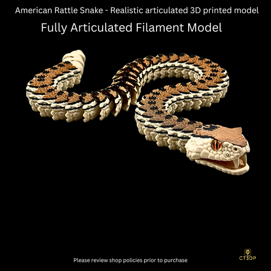 Realistic Filament American Rattle Snake