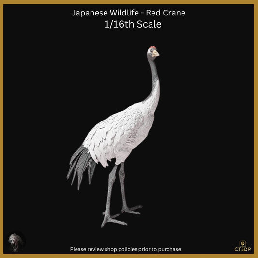Japanese Wildlife collection- Red Crane-Japanese-Red Crane-Art-wildlife