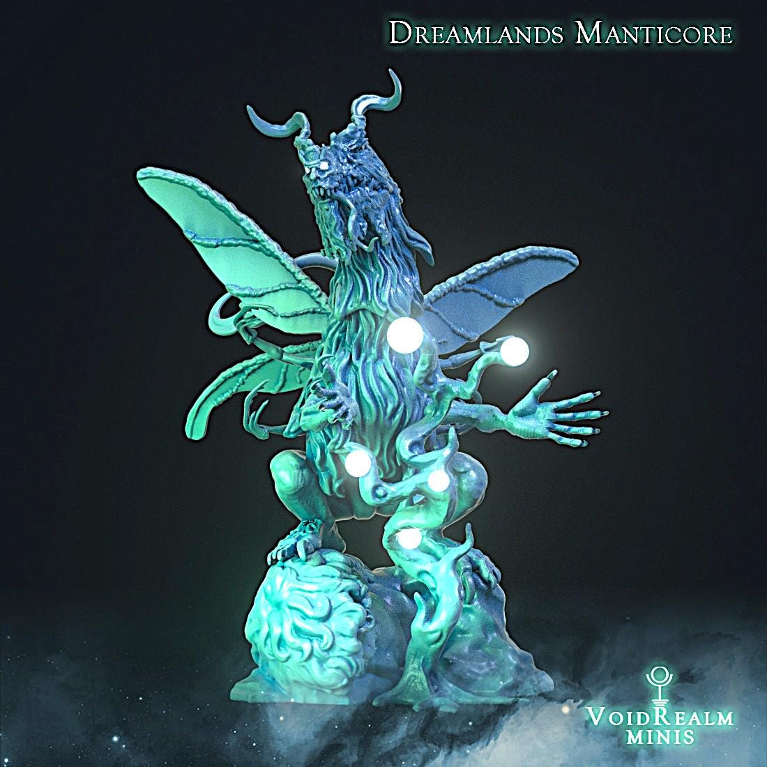Dreamlands Manticore - by Voidrealm minis- horror-dreams-Spinx -DnD-TTRPG
