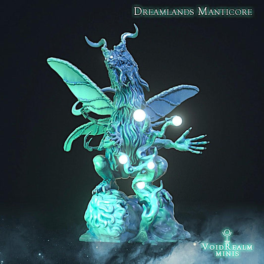 Dreamlands Manticore - by Voidrealm minis- horror-dreams-Spinx -DnD-TTRPG