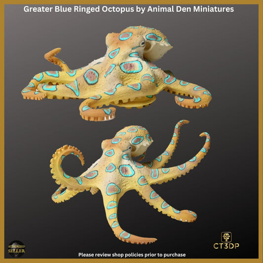 Great Barrier Reef Collection from Animal Den- Here is the Greater Blue Blue Ringed Octopus- superbly detailed- Octopus-Barrier reef-Ocean