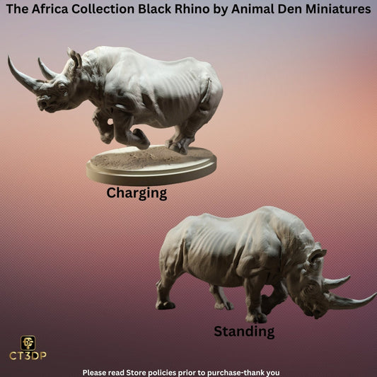 The Africa Collection by Animal Den Miniatures-The Black Rhino-perfect for your miniature animal collection