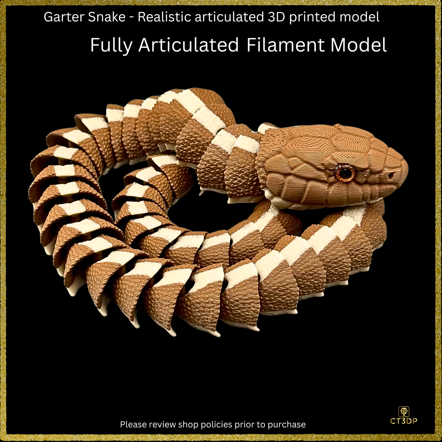Realistic Filament Garter Snake