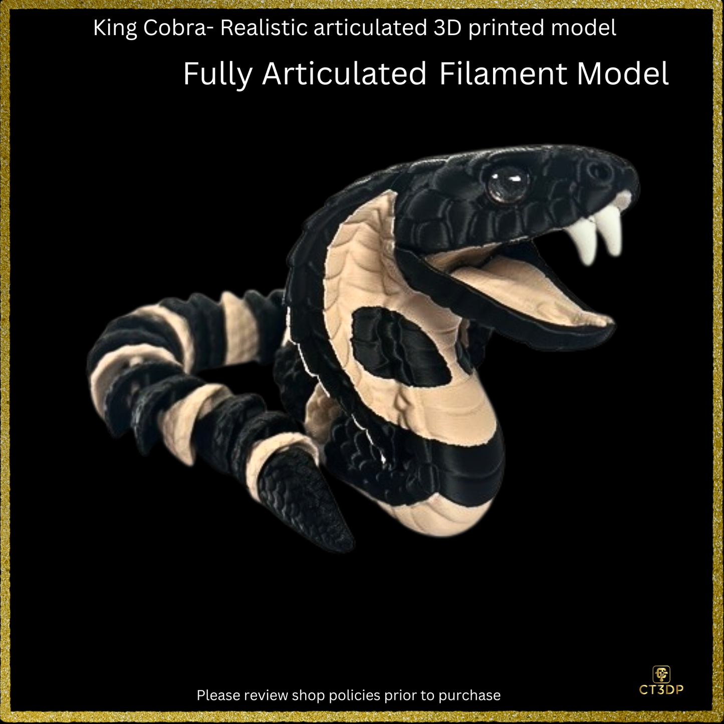 Realistic Filament King Cobra Snake