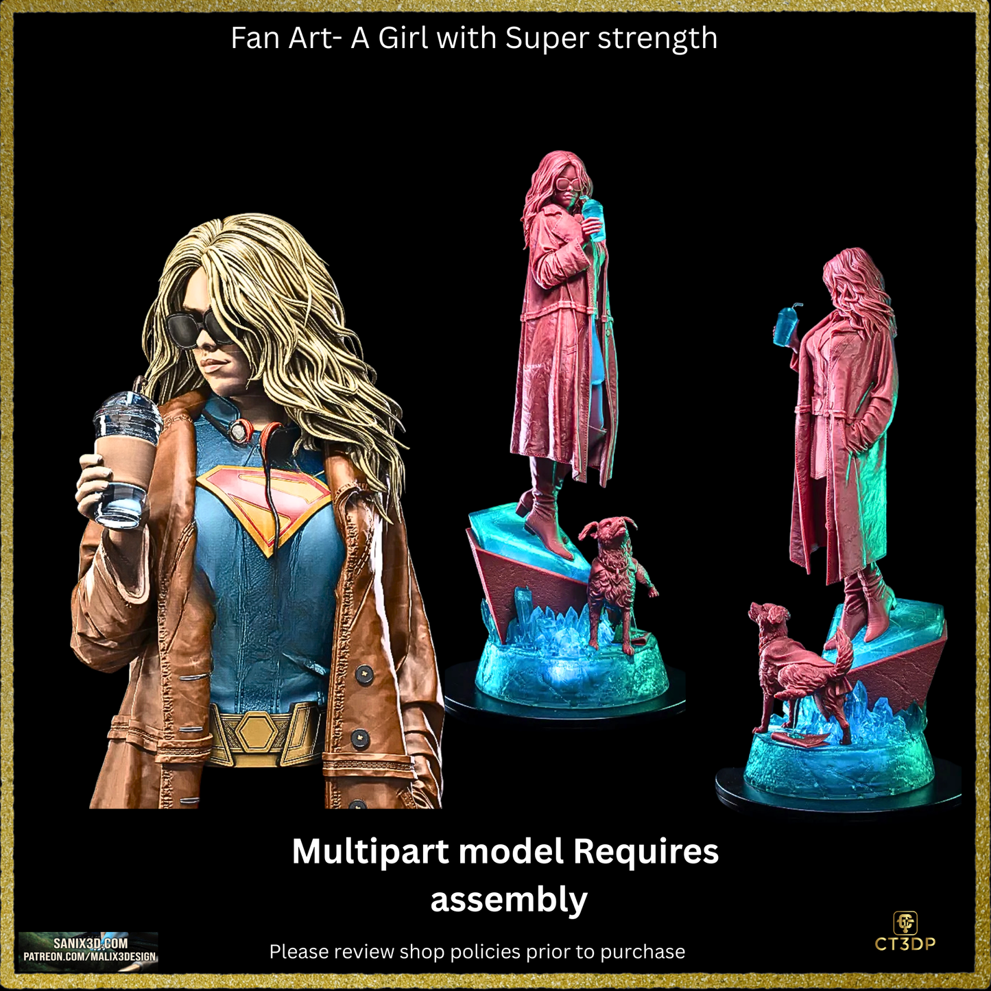 Fan Art Supergirl- 3D Printed Resin Model