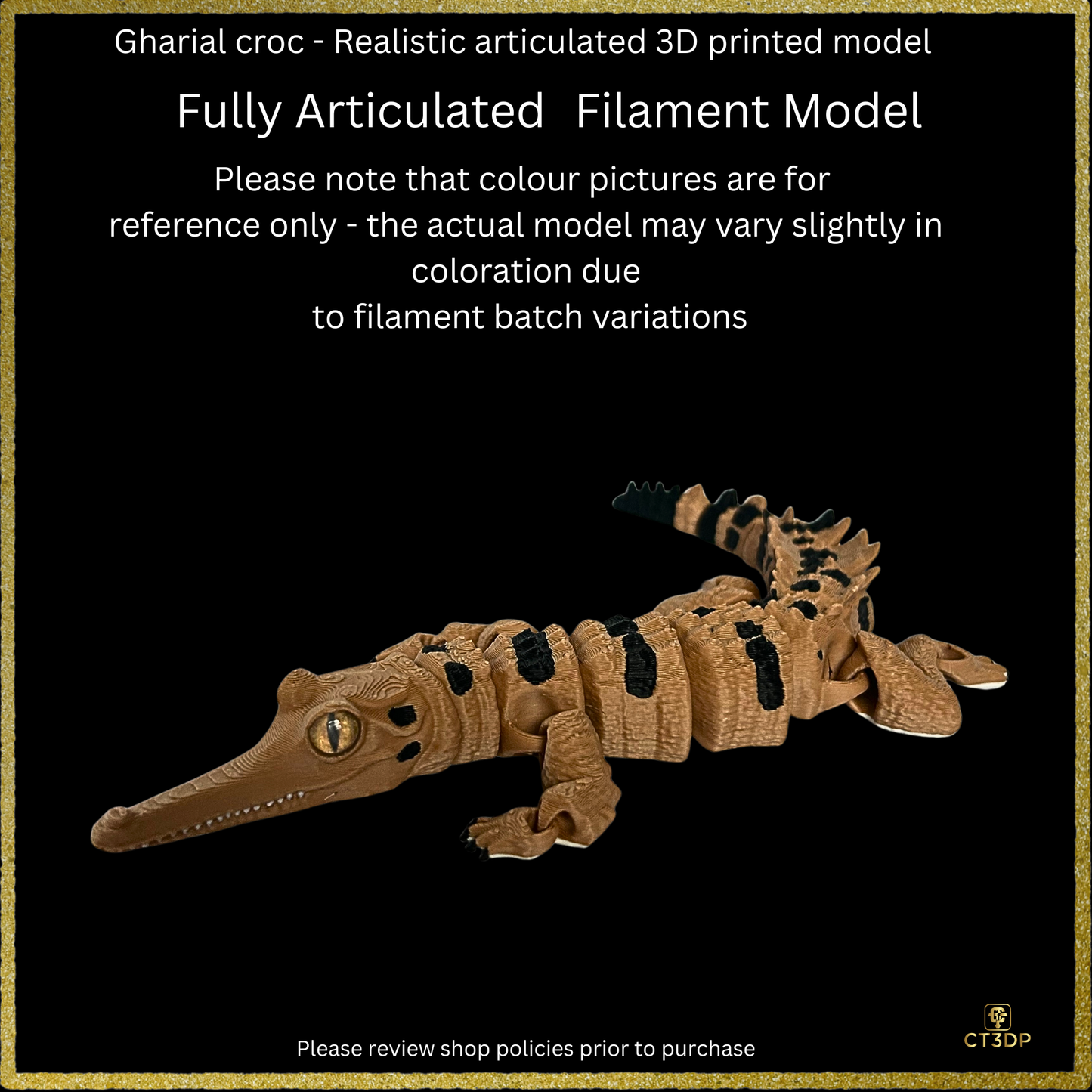 Realistic Filament Gharial Crocodile