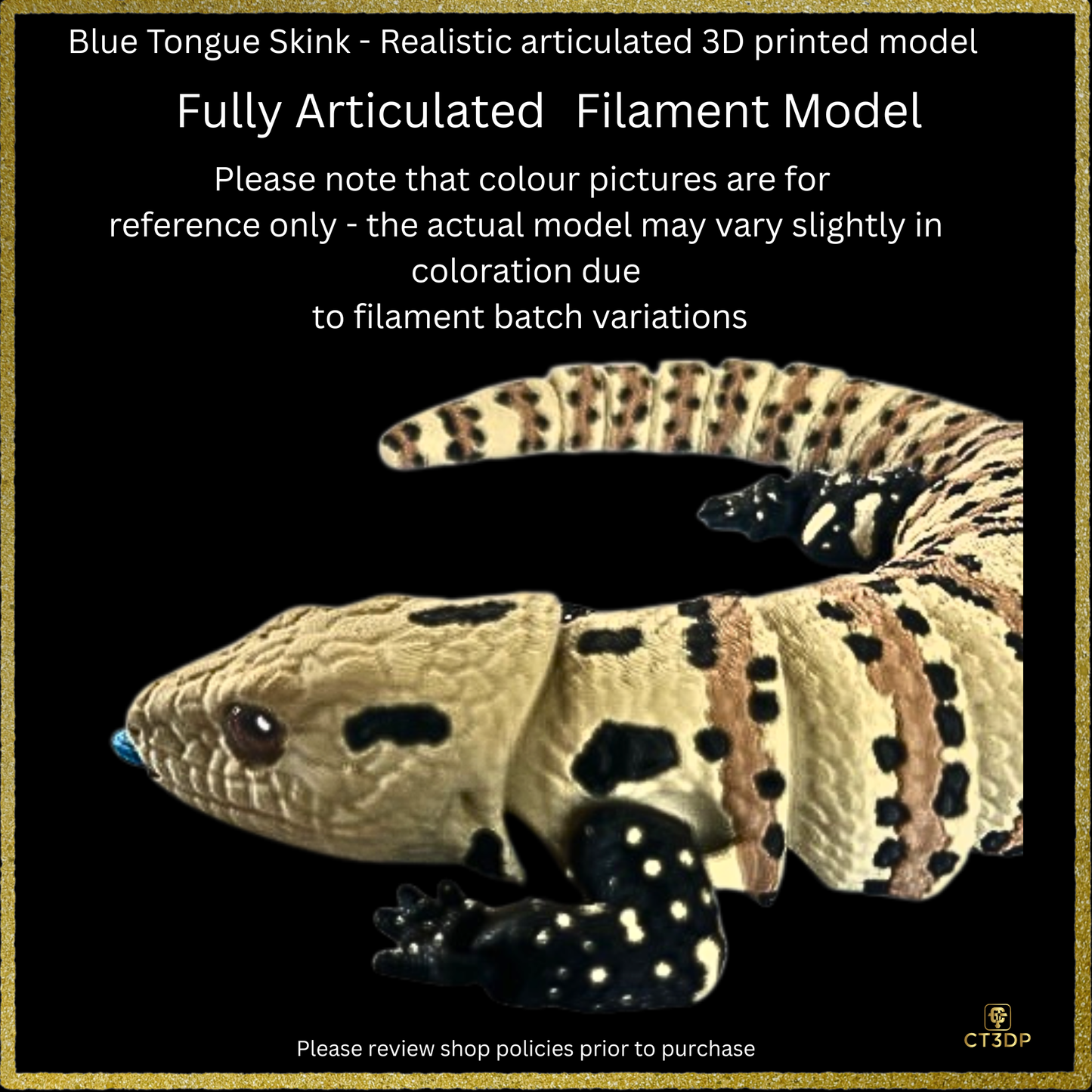 Realistic Filament Blue Tongue Skink