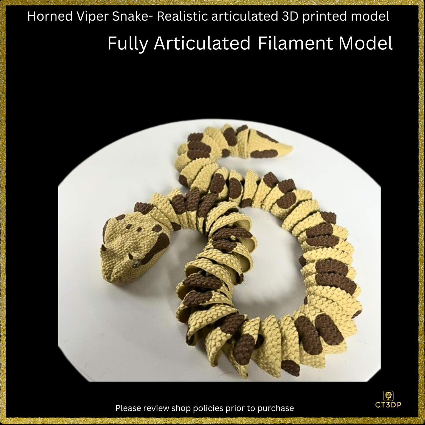 Realistic Filament Horned Viper Snake