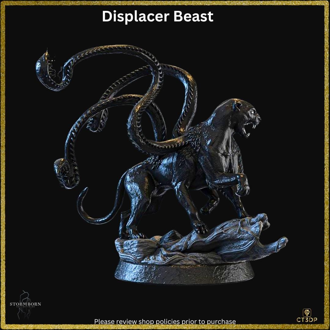 Displacer Beast Miniature: 3D Printed Resin, Sci-Fi Fantasy Model