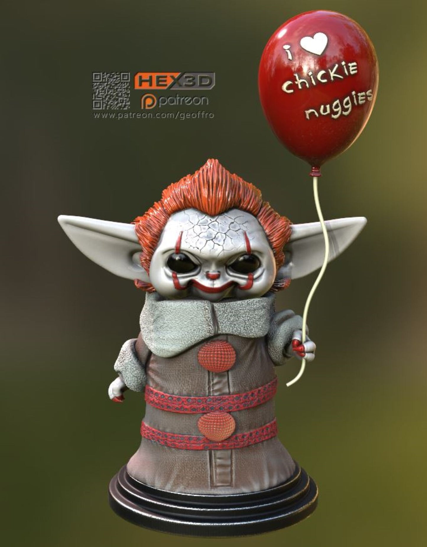NEW: Halloween - Grogu Pennywise. Standing at 85mm tall - a must have addition to your halloween collection