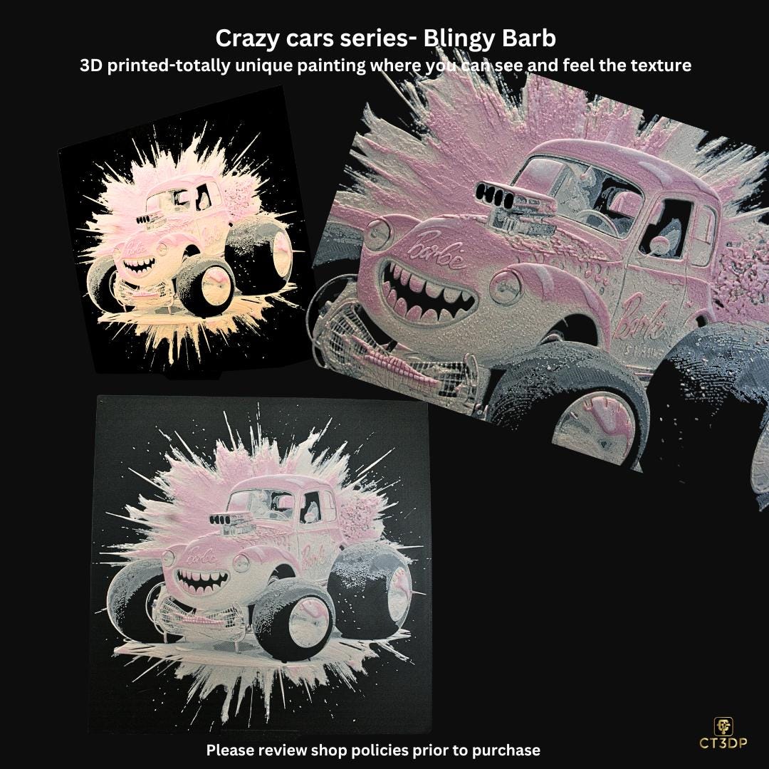 Crazy Cars - Here is Bling Barb-Super cool 3D printed picture of yet another iconic car