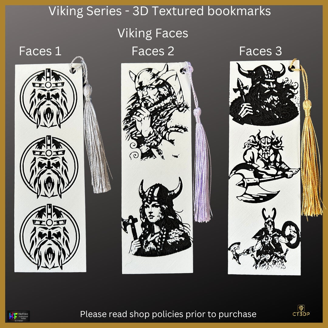 Viking Series 3D Textured Bookmarks - Robust and unique