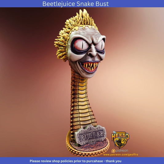 Beetlejuice Snake Bust: Miniature Halloween Model