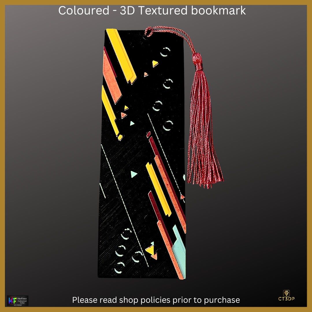 Textured 3D Printed Bookmark: Colorful Resin Bookmark