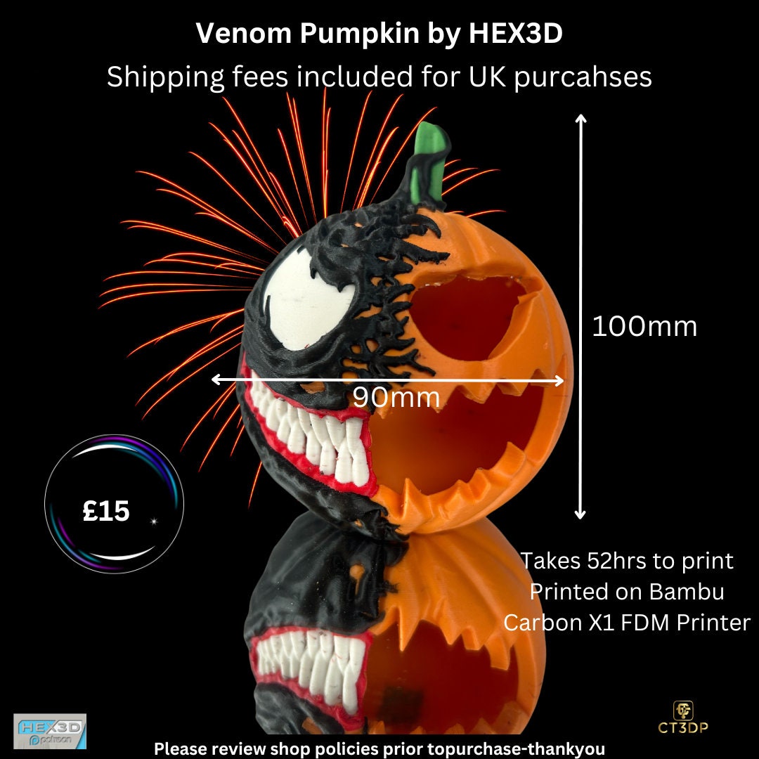 Venom Pumpkin by HEX3D - Just in time for Halloween