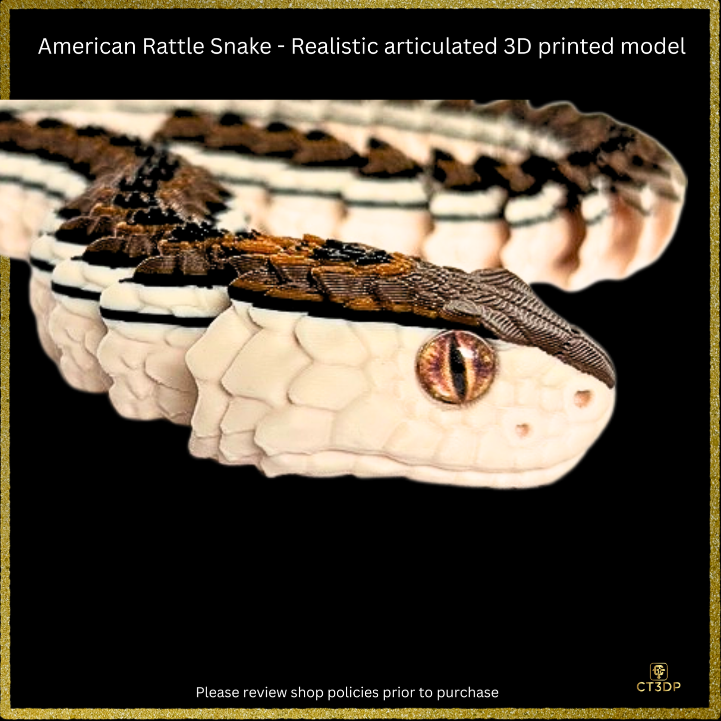 Realistic Filament American Rattle Snake